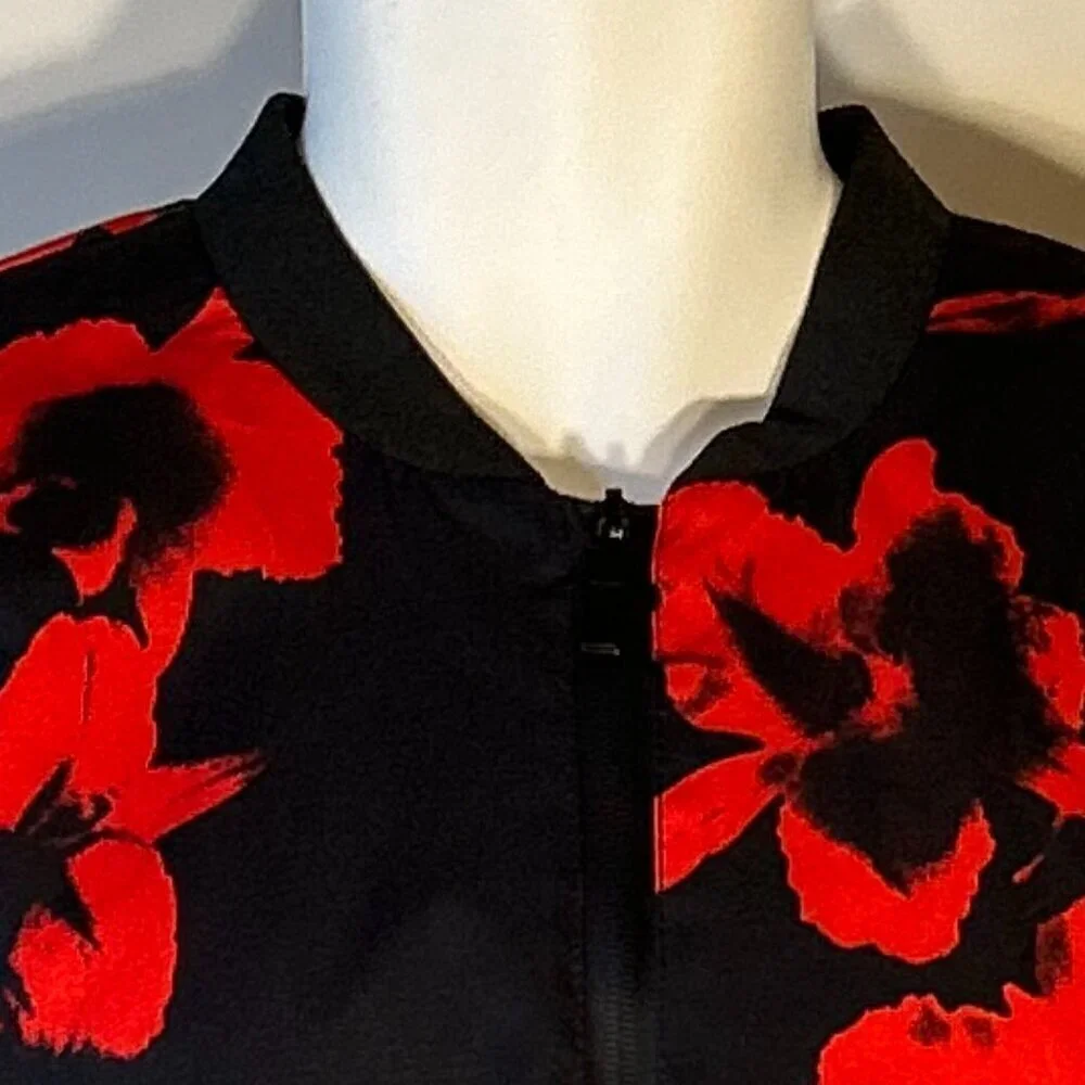 H.L.Cool Man Bomber jacket Black Abstract print Utility Waterproof Retro Y2K